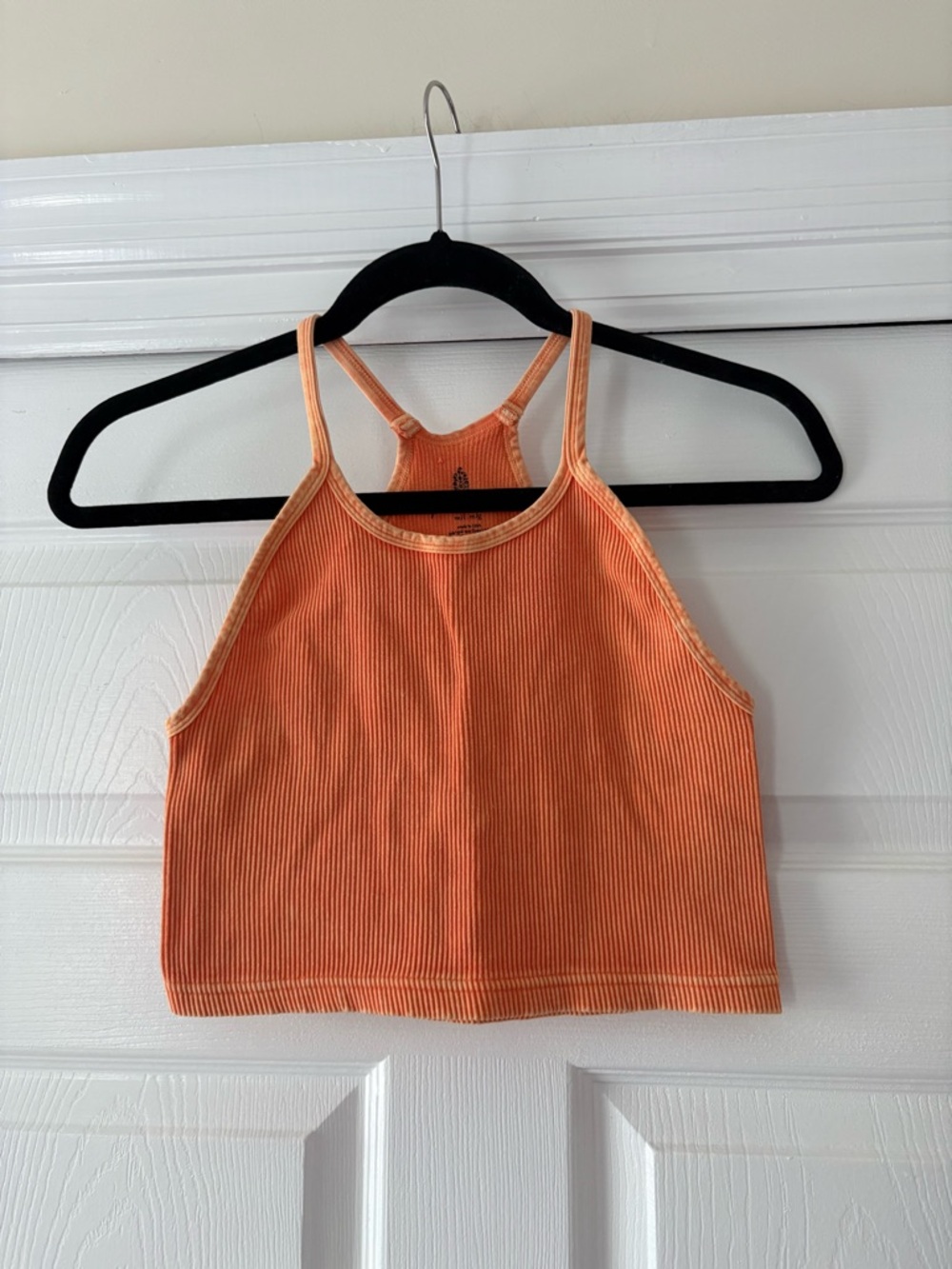 Free People Movement Happiness Runs Ribbed Orange Cropped Tank Top